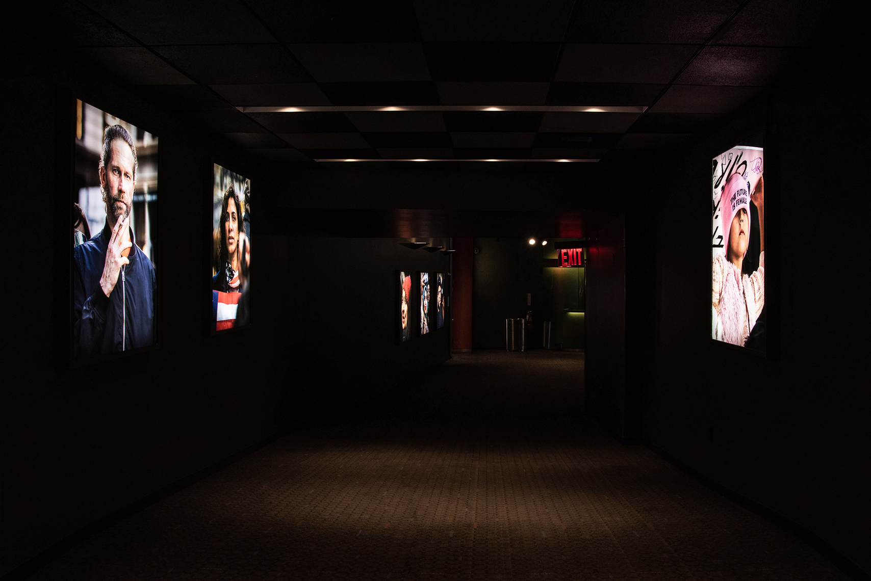 Installation Documentation of "A Collective Performance," SVA Theatre, NY, Sept 2019. 9 Lightboxes, Color Duratrans, 48x36"